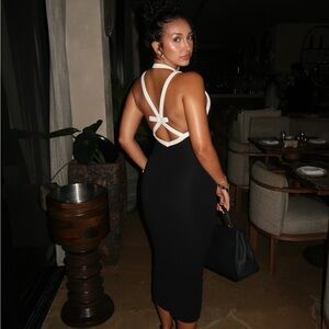 Zara Black and White Backless Dress